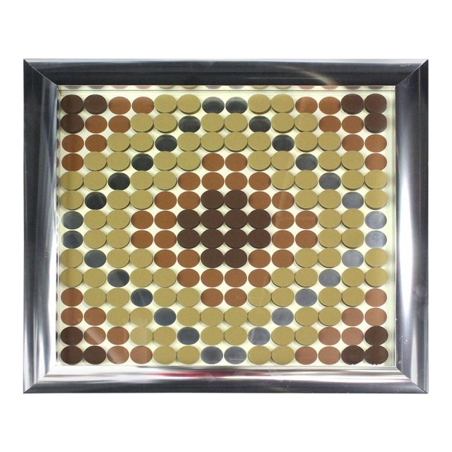 Three Dimensional 3D Wall Hanging Aluminum Frame Plaque Art Painting on Glass For Sale