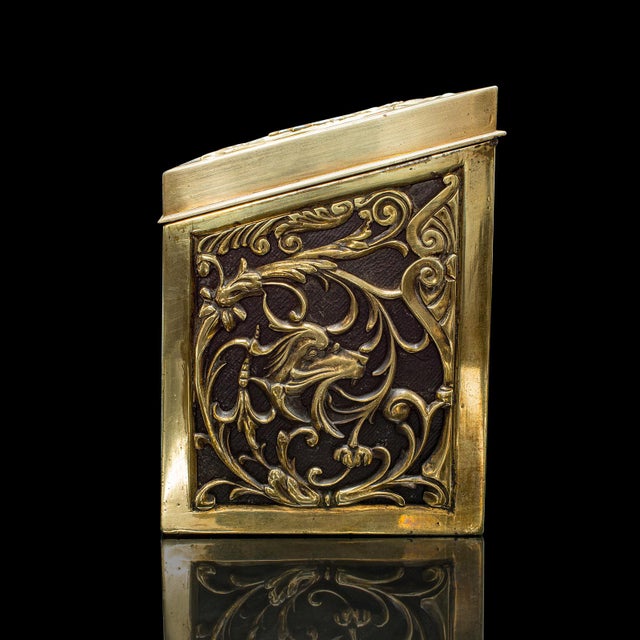 Antique Stationery Box, English, Brass, Tabletop Letter Case, Victorian, c.1880 For Sale - Image 6 of 10