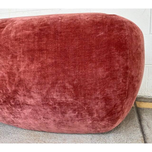 Modern Revelation Modern Velvet Tea Rose a Leg Up Poof For Sale - Image 3 of 3