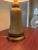 Metal Art Deco Fluted Brass Table Lamp With Linen Shade For Sale - Image 7 of 8