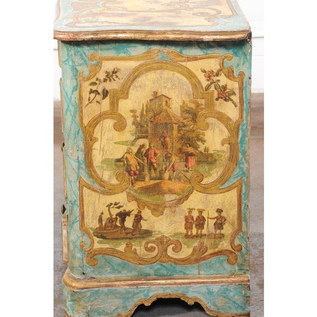 18th C Italian Lacca Povera Chest From Italy For Sale - Image 11 of 13