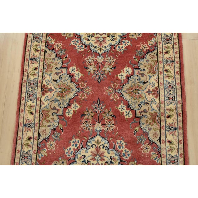 2000 - 2009 Yazd Runner 2’11” X 13′ Pink Wool Vintage Traditional Hand-Knotted Rug For Sale - Image 5 of 13