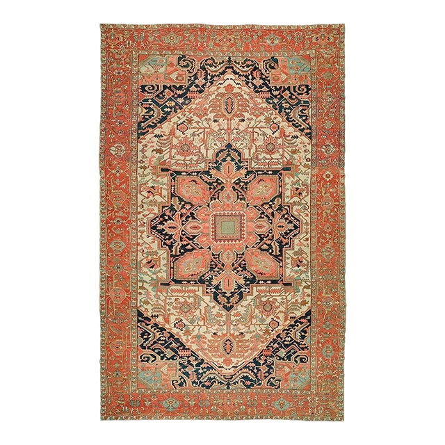 Antique Persian Heriz Serapi Rug - 11'7" x 18'9" For Sale