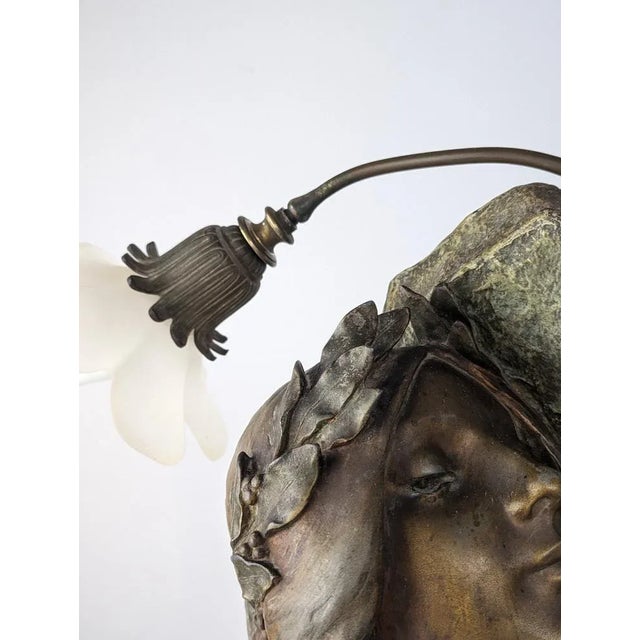 Gold Art Nouveau Lamp by Julien Causse, 1900s For Sale - Image 8 of 12