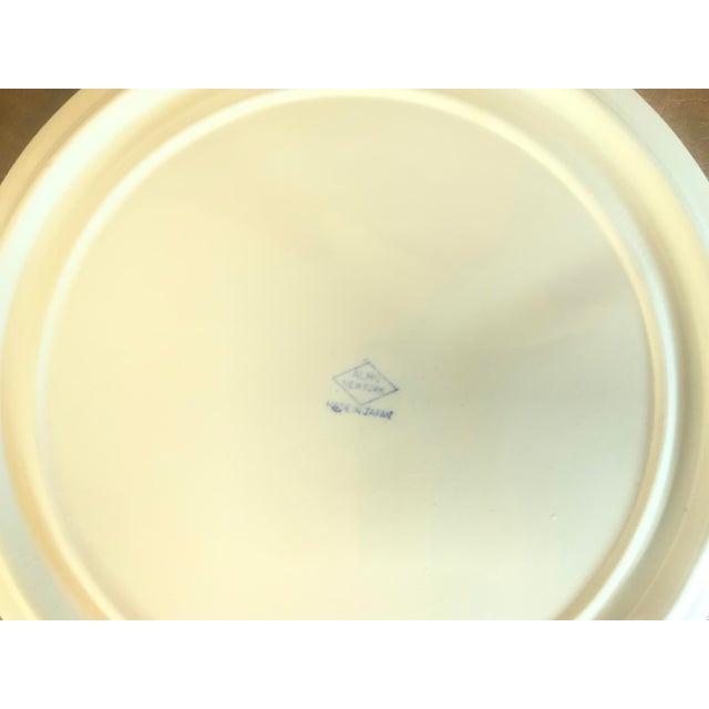 Japanese Mid 20th Century Blue Willow 3 Sectioned Grill Plates Set of 4 For Sale - Image 3 of 3