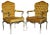 Hollywood Regency Armchairs with Brass Frames, Italy, 1960s, Set of 2 For Sale