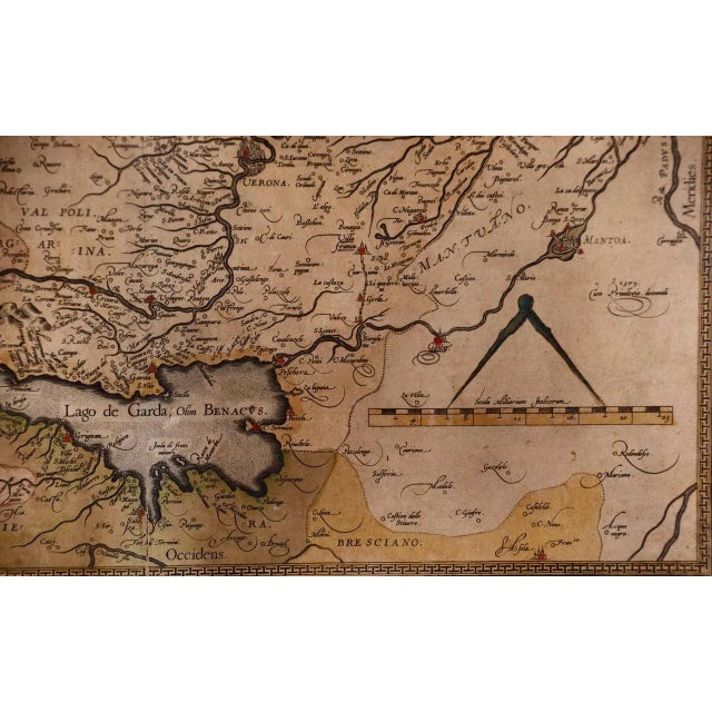 Northern Italy: A 16th Century Hand-Colored Map by Abraham Ortelius, 1584 For Sale - Image 9 of 12