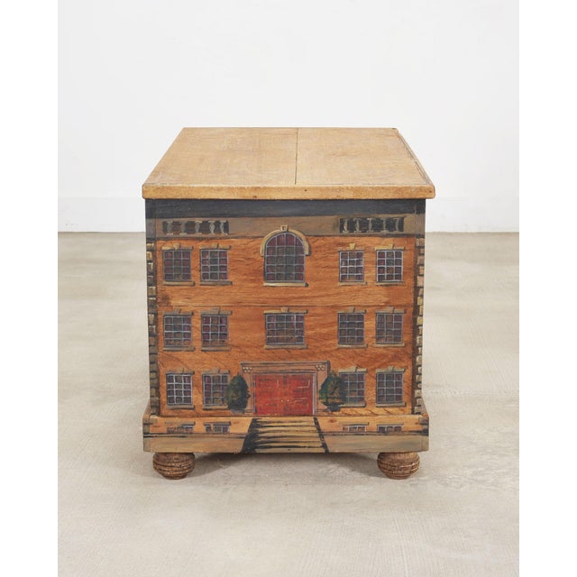 19th C. Country English Painted Georgian House Blanket Chest For Sale - Image 12 of 18
