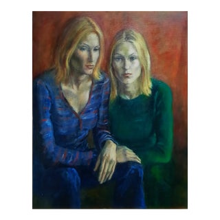Moses Soyer (1899-1974) Original Oil Painting "Two Women" For Sale