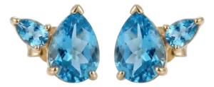 Dainty Swiss Blue Topaz Silver Studs - December Birthstone Studs - Earrings Gift for Woman - A Pair