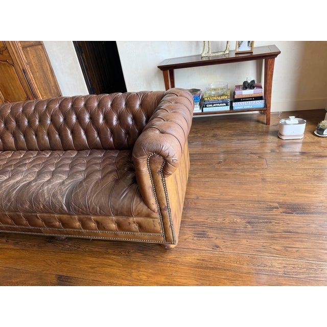2010s Restoration Hardware Modena Chesterfield Tufted Bench-Cushion Sofa For Sale - Image 5 of 11