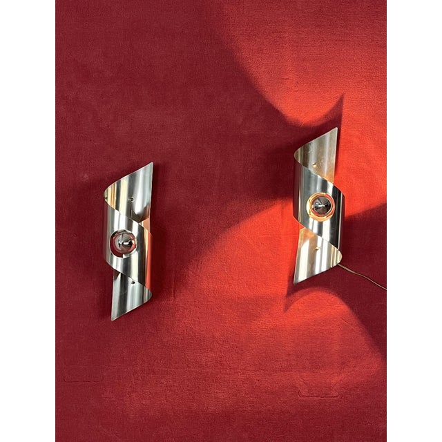 Mid-Century Modern Steel Wall Lamps, 1960s, Set of 2 For Sale - Image 12 of 14