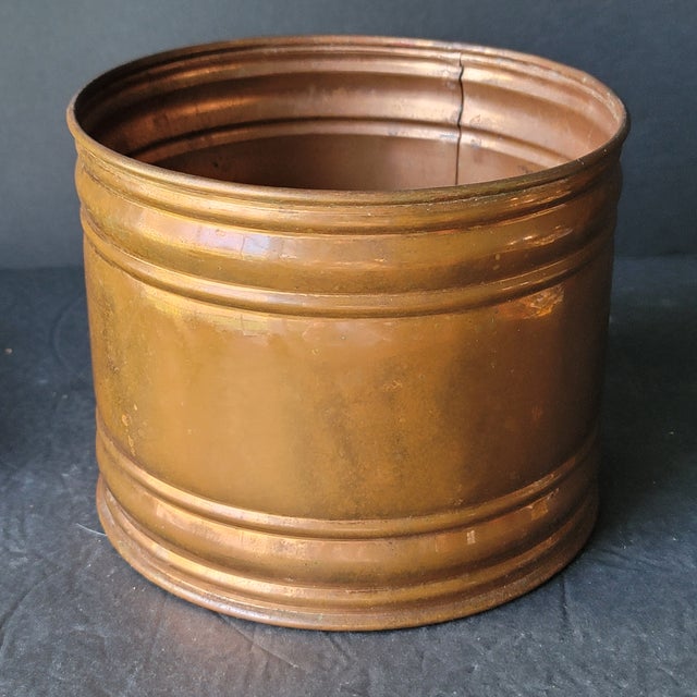 Metal Vintage Copper Cachepot Planter Plant Pot For Sale - Image 7 of 9