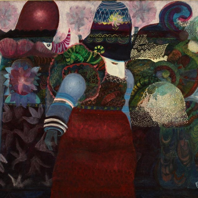 Simonetta Carpini, Masked Figures, 1980, Mixed Media For Sale - Image 6 of 16