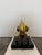 Patinated bronze sculpture of a fish on top a black granite base by Brazilian sculptor E Ferreira Netto, Brazil 1985.