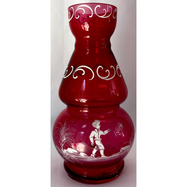 Victorian Late 19th Century Mary Gregory Figural Glass Barware Set- 3 Pieces For Sale - Image 3 of 11