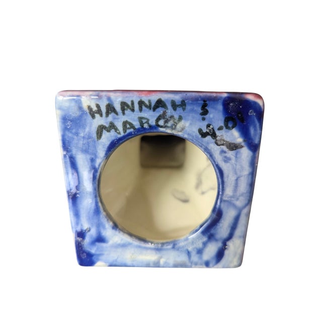 Vintage Hand Painted Ceramic Studio Pottery Menorah For Sale - Image 12 of 16