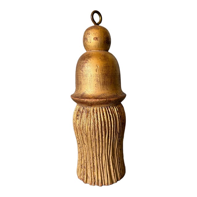 19th Century Gilded Carved Wood Tassel For Sale