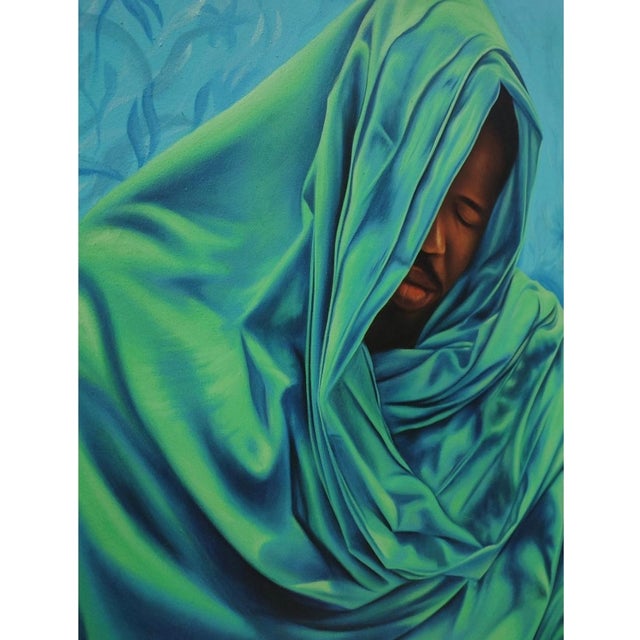 Realism "Sanctuary Iii", Oil on Canvas Painting by Franklin Igwenagu For Sale - Image 3 of 5