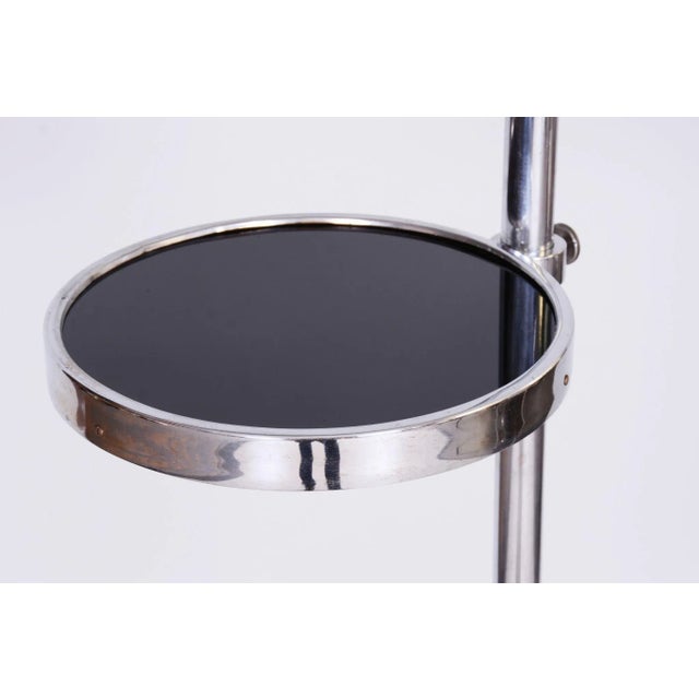 Czech Chrome Floor Lamp in Steel & Milk Glass, 1930s For Sale - Image 4 of 9