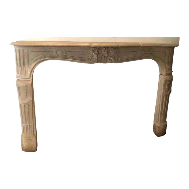 Antique French Parisian Louis XV-Style Limestone Fireplace Surround For Sale