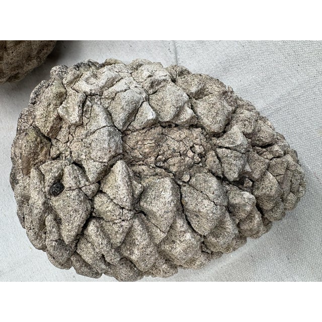 Late 20th Century Concrete Pinecones - A Grouping of Three Garden Sculptures For Sale - Image 11 of 12