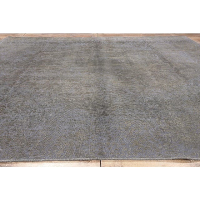Slate Gray Mid 20th Century Vintage Turkish Modern Industrial Gray Rug - 09'04 X 12'04 For Sale - Image 8 of 9