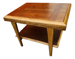 Lane Style Mid Century Modern Walnut Two-Tier Side Table, 1960s