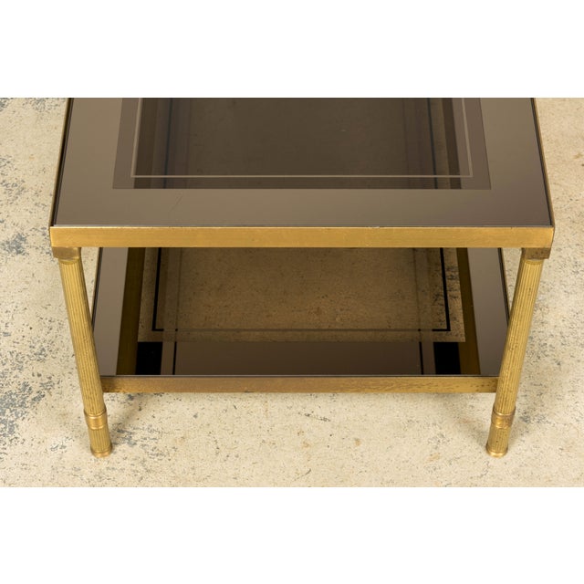 Mid-20th Century French Neoclassical Coffee Table With Brass & Glass For Sale - Image 13 of 17