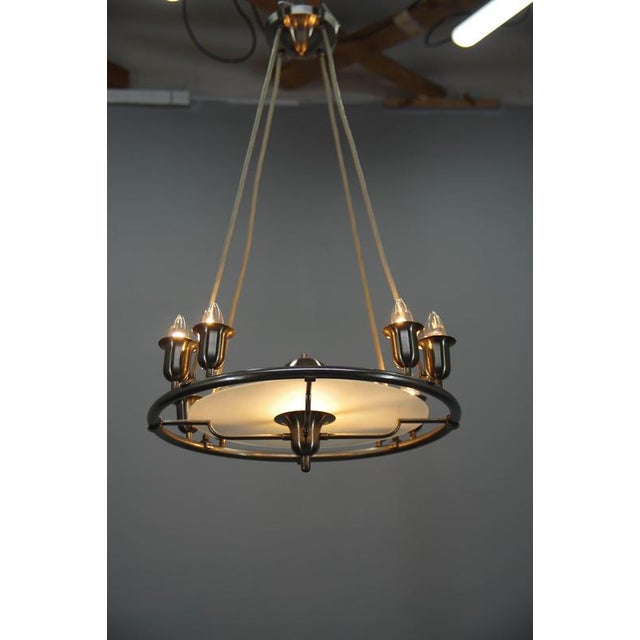 Art Deco Eight-Light Chandelier by Franta Anýž for IAS, Czechoslovakia, 1930s For Sale - Image 11 of 18