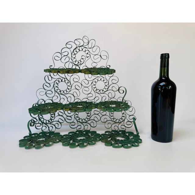 Vintage Green Scrollwork Metal Tiered Display Stand For Sale - Image 9 of 9