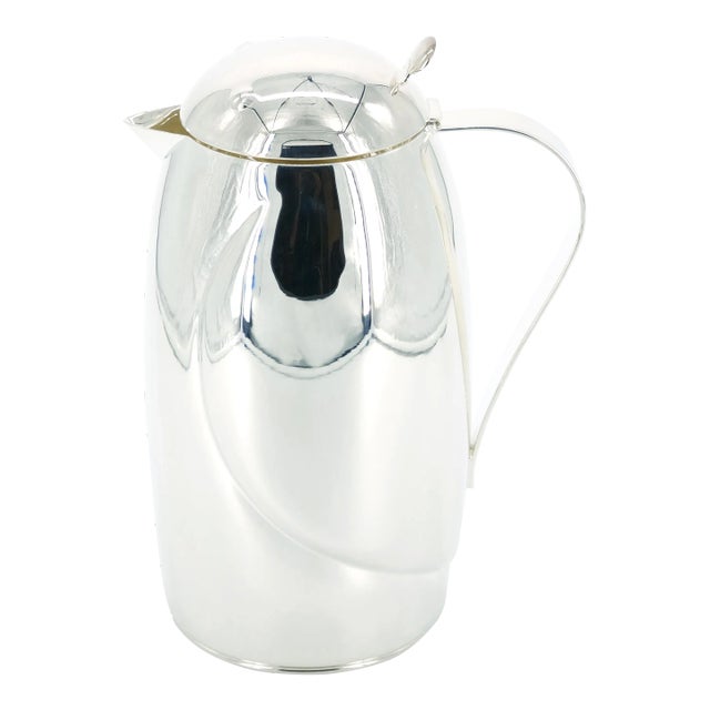 Italian Silver Plated Exterior Insulated Interior Hot / Cold Thermos For Sale