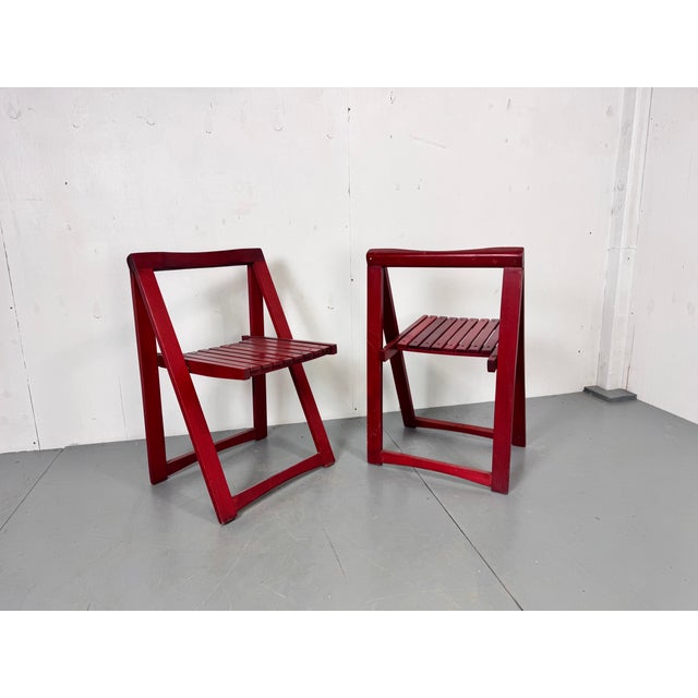 Mid-Century Italian Red Foldable Chairs by Aldo Jacober for Bazzani, 1960s, Set of 2 For Sale - Image 10 of 12