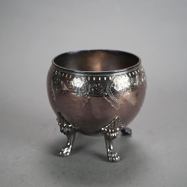 2 Piece Antique Silver Plated Clawfoot Tea Set, Circa 1890 For Sale - Image 4 of 4