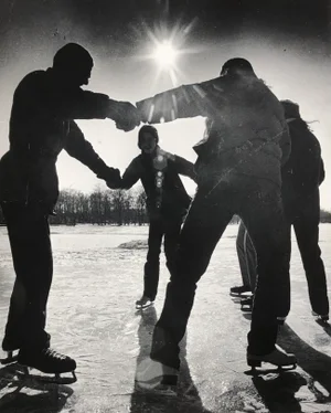 1979 Black and White Ice Skating Photo, New Jersey
