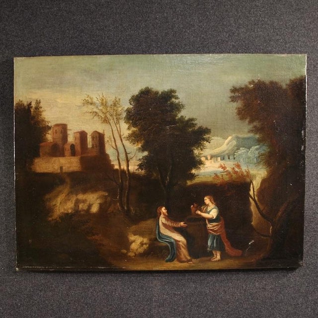 Spanish Artist, Jesus and the Samaritan Woman at the Well, 1680, Oil on Canvas For Sale - Image 13 of 13