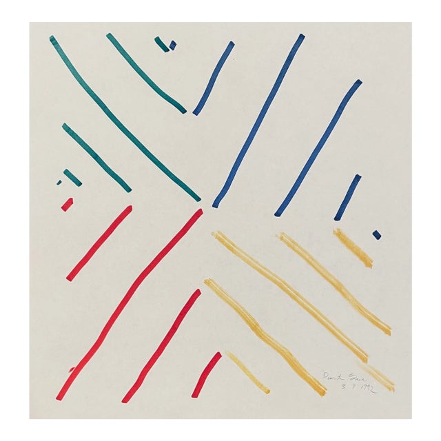 1990s Dimitri Grachis Modern Geometric Painting For Sale