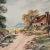 Green Antique 1919 Vintage Landscape Watercolor Painting House Barn Dirt Road, Framed For Sale - Image 8 of 12