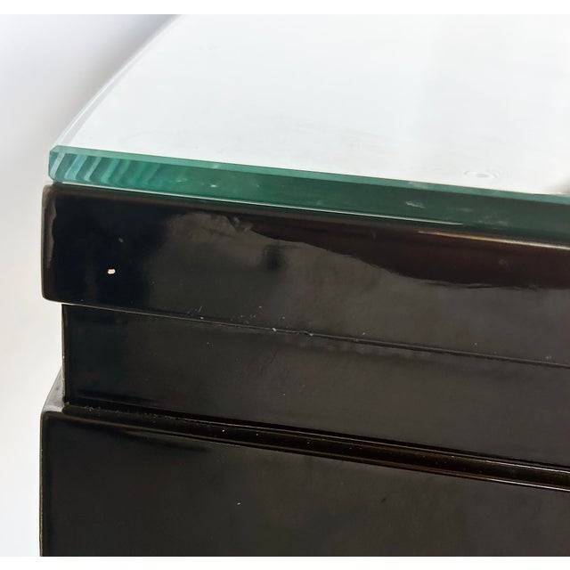 1980s Art Deco Style Lacquer, Stainless Steel Desk, Eugene Printz Style For Sale - Image 13 of 17