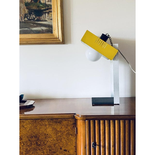 Space Age Yellow Cubic Table Lamp, Italy, 1970s For Sale - Image 11 of 18