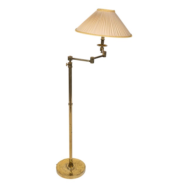 Reading Floor Light in Gilded Brass, 1990s For Sale