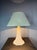 1970s Mid-Century Suede Leather Mushroom Table Lamp, 1960s For Sale - Image 5 of 14