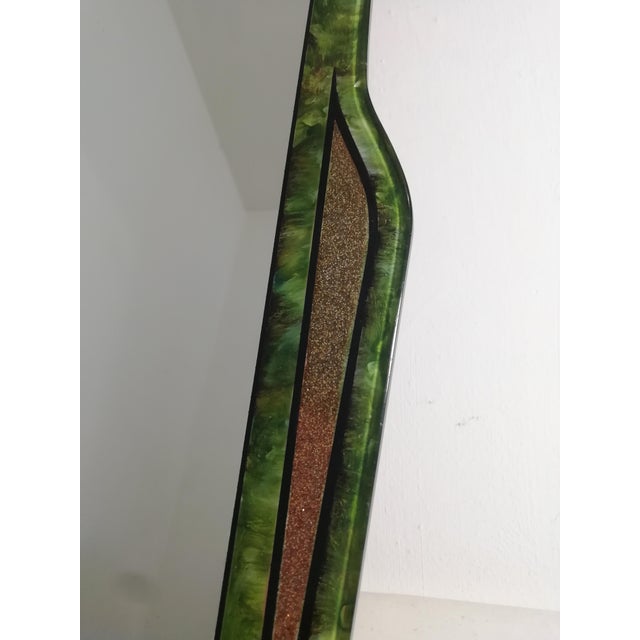 Vintage Decorated and Enameled Mirror, Italy, 1950s For Sale - Image 6 of 12