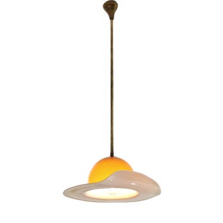 Hat-Shaped Pendant Lamp in Murano Glass attributed to Paolo Venini, Italy, 1970 For Sale