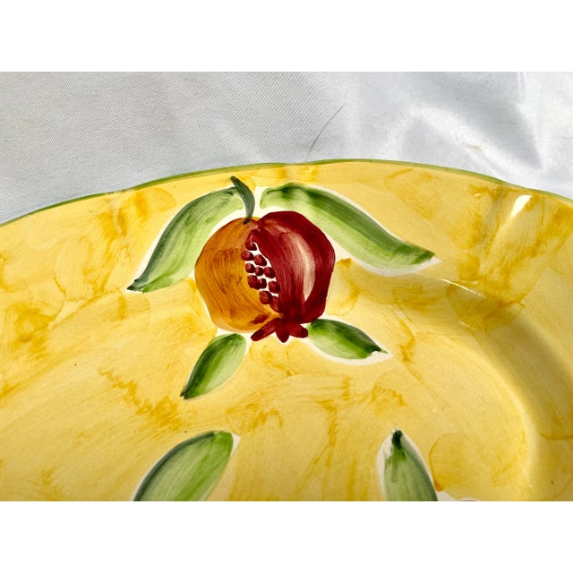 Yellow 1980s Neiman Marcus Vietri Italian Hand Painted Platter For Sale - Image 8 of 10