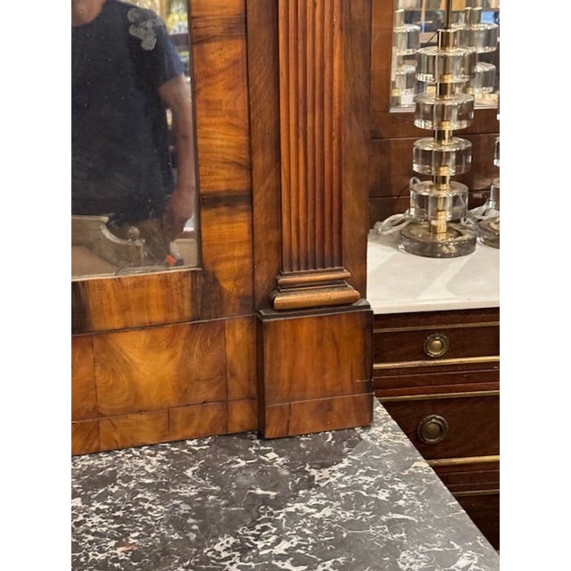 19th C. Italian Empire Walnut Mirrors For Sale - Image 4 of 7