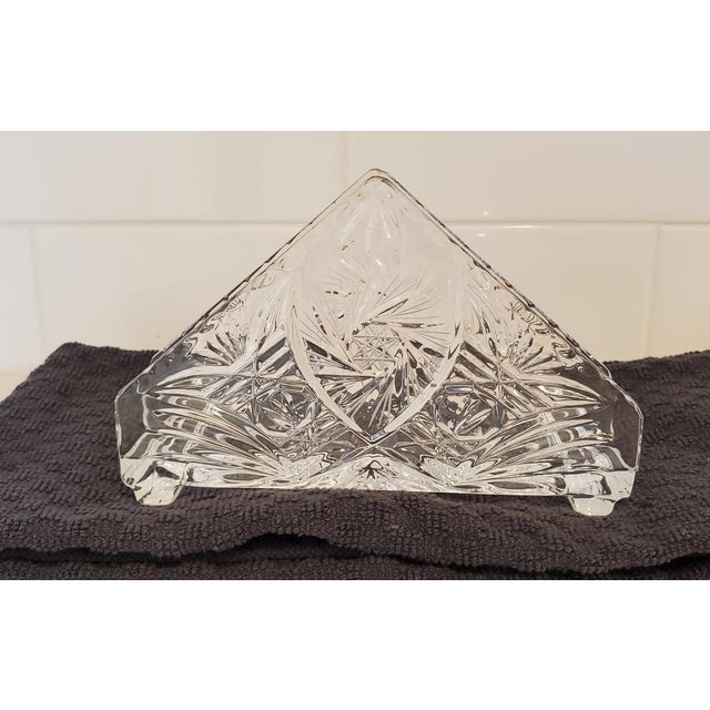 Early 20th Century Cut Crystal Napkin Holder Chairish