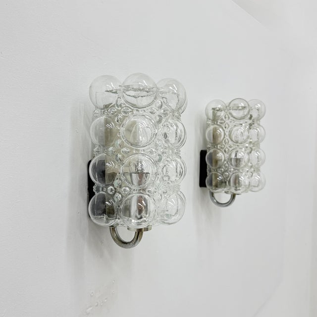 Mid-Century Modern Bubble Glass Wall Lamps by Helena Tynell for Limburg, Germany, 1970s, Set of 2 For Sale - Image 3 of 18