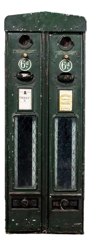 Vintage English Cigarette Disposal Vending Machine, 1940s