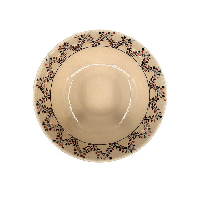 2020s Bat Asian Modern Trang Vietnamese Ceramic Soup Bowls With Hand Painted Leaf Vine Details - Set of 5 For Sale - Image 5 of 9